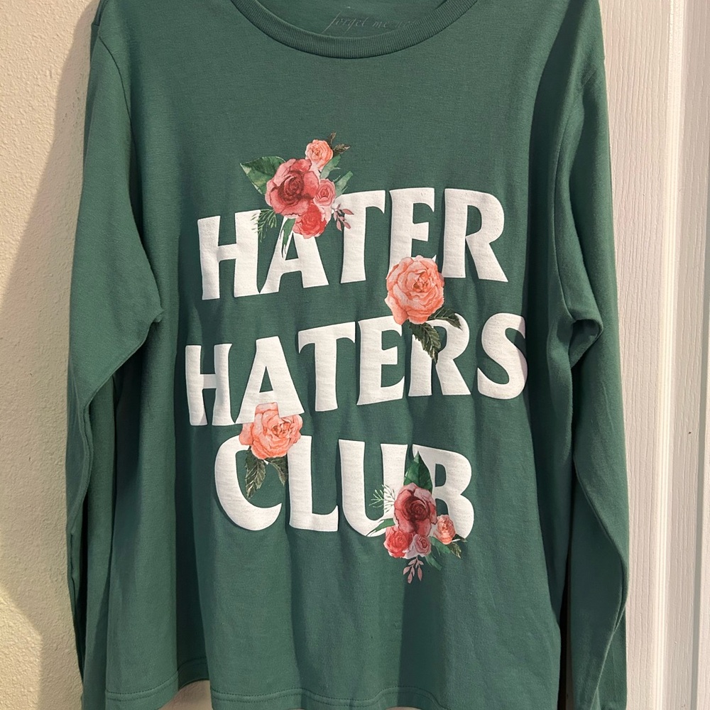 Green 'Hater Haters Club' Long Sleeve Shirt